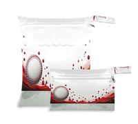 xigua Baseball Stripes Wet Bag Nappy Bag,2 PCS Wet Dry Bag, Reusable Produce Bags,Waterproof Washable Hanging Large Two Zippered Pockets for Baby Diaper Travel Beach Pool Daycare Gym Bag323