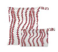 xigua Baseball Stripes Wet Bag Nappy Bag,2 PCS Wet Dry Bag, Reusable Produce Bags,Waterproof Washable Hanging Large Two Zippered Pockets for Baby Diaper Travel Beach Pool Daycare Gym Bag325