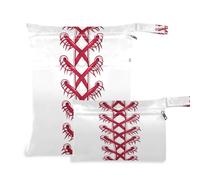 xigua Baseball Stripes Wet Bag Nappy Bag,2 PCS Wet Dry Bag, Reusable Produce Bags,Waterproof Washable Hanging Large Two Zippered Pockets for Baby Diaper Travel Beach Pool Daycare Gym Bag328