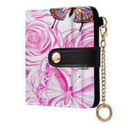 xigua Beautiful Butterfly Women's RFID Wallet -Sof Leather Small Ladies Purse with Zipper Coin Pocket & ID Window - Purse Card Holder for Women1002