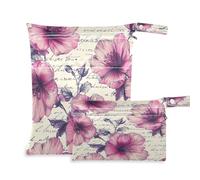 xigua Beautiful Plum Blossoms Wet Bag Nappy Bag,2 PCS Wet Dry Bag, Reusable Produce Bags,Waterproof Washable Hanging Large Two Zippered Pockets for Baby Diaper Travel Beach Pool Daycare Gym Bag104