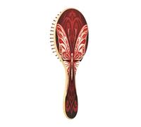 xigua Beautiful Red Butterfly Hair Brush,Massage Wooden Hairbrush Reducing Hair Breakage and Frizzy,No More Tangle for All Hair Types69