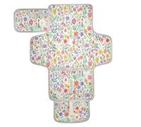 xigua Beautiful Spring Flowers Portable Diaper Changing Pad, Waterproof Baby Changing Mat with Storage Pocket & Built-in Pillow, Foldable Travel Pad, Newborn Gift Set for Boy Girl