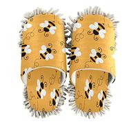 xigua Bee Mop SlippersCleaning Tool Slippers Anti-Slip Mopping Shoes Microfiber Floor House Slippers-M