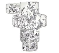 xigua Black and White Flowers Portable Diaper Changing Pad, Waterproof Baby Changing Mat with Storage Pocket & Built-in Pillow, Foldable Travel Pad, Newborn Gift Set for Boy Girl