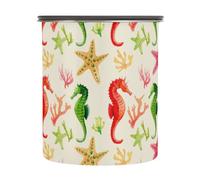 xigua Blue Green Seahorse Airtight Coffee Storage Canister 900ml,Stainless Steel Kitchen Food Storage Container for Grounds Coffee,Beans,Tea,Grains & Sugar702