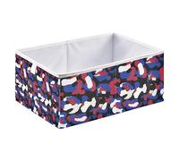 xigua Blue Leopard Spots Storage Cubes - Heavy Duty Fabric Storage Cubes for Shelves Closet - Collapsible Bins for Organizing Clothes Blankets Toys