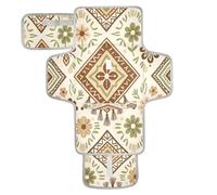 xigua Boho Floral Pattern Portable Diaper Changing Pad, Waterproof Baby Changing Mat with Storage Pocket & Built-in Pillow, Foldable Travel Pad, Newborn Gift Set for Boy Girl