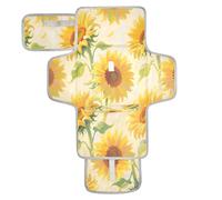 xigua Bright Colors Sunflower Portable Diaper Changing Pad, Waterproof Baby Changing Mat with Storage Pocket & Built-in Pillow, Foldable Travel Pad, Newborn Gift Set for Boy Girl
