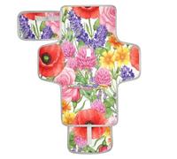xigua Bright Watercolor Flowers Portable Diaper Changing Pad, Waterproof Baby Changing Mat with Storage Pocket & Built-in Pillow, Foldable Travel Pad, Newborn Gift Set for Boy Girl