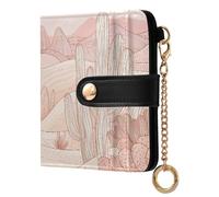 xigua Cactus and Succulents Wallet for Women, Small Slim PU Leather Credit Card Wallets RFID Blocking Bifold, Zipper Coin Pocket Purse