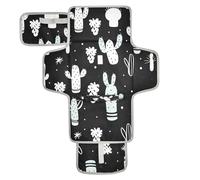 xigua Cactus Hearts Portable Diaper Changing Pad, Waterproof Baby Changing Mat with Storage Pocket & Built-in Pillow, Foldable Travel Pad, Newborn Gift Set for Boy Girl