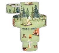xigua Camping-Tents-Forest-Illustration-Nature-Tree Portable Diaper Changing Pad, Waterproof Baby Changing Mat with Storage Pocket & Built-in Pillow, Foldable Travel Pad, Newborn Gift Set for