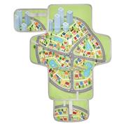 xigua Cartoon City Map Portable Diaper Changing Pad, Waterproof Baby Changing Mat with Storage Pocket & Built-in Pillow, Foldable Travel Pad, Newborn Gift Set for Boy Girl
