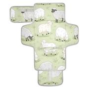 xigua Cartoon Farm Sheep Portable Diaper Changing Pad, Waterproof Baby Changing Mat with Storage Pocket & Built-in Pillow, Foldable Travel Pad, Newborn Gift Set for Boy Girl