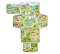 xigua Cartoon Town Map Portable Diaper Changing Pad, Waterproof Baby Changing Mat with Storage Pocket & Built-in Pillow, Foldable Travel Pad, Newborn Gift Set for Boy Girl