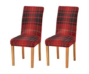 xigua Chair Covers 4 Pack,Dining Chair Slipcover Washable Removable for Kitchen,Hotel,Restaurant,Ceremony Protector-Vintage Red Plaid Classial Buffalo Check Tartan
