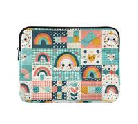xigua Checkered Rainbows Blue Laptop Sleeve 15-16 Inch Laptop Sleeve Bag, Shockproof Laptop Case Tablet Liner Pouch