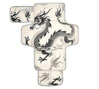 xigua Chinese Art Dragon Portable Diaper Changing Pad, Waterproof Baby Changing Mat with Storage Pocket & Built-in Pillow, Foldable Travel Pad, Newborn Gift Set for Boy Girl
