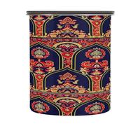 xigua Colorful Floral Pattern Airtight Coffee Storage Canister 900ml,Stainless Steel Kitchen Food Storage Container for Grounds Coffee,Beans,Tea,Grains & Sugar1485