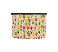 xigua Colorful Tulips Airtight Coffee Storage Canister 500ml,Stainless Steel Kitchen Food Storage Container for Grounds Coffee,Beans,Tea,Grains&sugar1403
