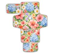 xigua Colorful Watercolor Floral Portable Diaper Changing Pad, Waterproof Baby Changing Mat with Storage Pocket & Built-in Pillow, Foldable Travel Pad, Newborn Gift Set for Boy Girl