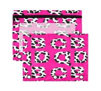 xigua Cow Print Alphabet Binder Pencil Pouch with Zipper Enforced Hole 3 Ring Pencil Case Fits Standard 3-Ring Binders-2 Pack