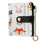 xigua Cute Animal Faces Wallet for Women, Small Slim PU Leather Credit Card Wallets RFID Blocking Bifold, Zipper Coin Pocket Purse