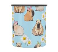 xigua Cute Capybara Airtight Coffee Storage Canister 900ml,Stainless Steel Kitchen Food Storage Container for Grounds Coffee,Beans,Tea,Grains&sugar1155
