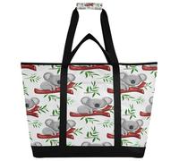 xigua Cute Cartoon Koala Insulated Reusable Grocery Bags, Large Heavy Duty Shopping Tote, Foldable Cooler Bag with Handles for Fruit Vegetable Clothes Toys and Picnic509