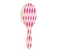 xigua Cute Cowboy Hats with Black Heart Hair Brush,Massage Wooden Hairbrush Reducing Hair Breakage and Frizzy,No More Tangle for All Hair Types345