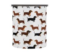 xigua Cute Dachshund Dog Airtight Coffee Storage Canister 900ml,Stainless Steel Kitchen Food Storage Container for Grounds Coffee,Beans,Tea,Grains & Sugar336