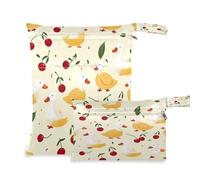 xigua Cute Duck Wet Bag Nappy Bag,2 PCS Wet Dry Bag, Reusable Produce Bags,Waterproof Washable Hanging Large Two Zippered Pockets for Baby Diaper Travel Beach Pool Daycare Gym Bag230