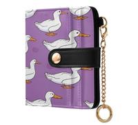 xigua Cute Farm Goose Wallet for Women, Small Slim PU Leather Credit Card Wallets RFID Blocking Bifold, Zipper Coin Pocket Purse