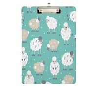 xigua Cute Funny Sheep Clipboard Cute Design Letter Size Clipboard A4 Standard Size 9 x 12.5 Inch with Low Profile Metal Clip for Students, Classroom, Office, Women, Kids
