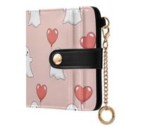 xigua Cute Ghost Holding A Heart Shaped Balloon Women's RFID Wallet -Sof Leather Small Ladies Purse with Zipper Coin Pocket & ID Window - Purse Card Holder for Women35