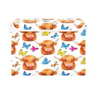 xigua Cute Highland Cows Foldable Storage Boxes with Lids,Collapsible Sturdy Clothes Toy Storage Organizer for Playroom, Bedroom, Nursery527