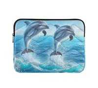 xigua Cute Jumping Dolphins Laptop Sleeve 13-14 Inch Laptop Sleeve Bag, Shockproof Laptop Case Tablet Liner Pouch