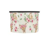 xigua Cute Little Deer with Flowers Airtight Coffee Storage Canister 500ml,Stainless Steel Kitchen Food Storage Container for Grounds Coffee,Beans,Tea,Grains & Sugar1022