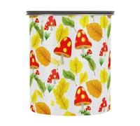 xigua Cute Mushrooms Airtight Coffee Storage Canister 900ml,Stainless Steel Kitchen Food Storage Container for Grounds Coffee,Beans,Tea,Grains&sugar786