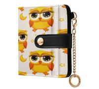 xigua Cute Owls Wallet for Women, Small Slim PU Leather Credit Card Wallets RFID Blocking Bifold, Zipper Coin Pocket Purse