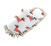 xigua Dachshunds-in Striped Sweaters Mop Slippers Cleaning Tool Slippers Anti-Slip Mopping Shoes Microfiber Floor House Slippers （L）