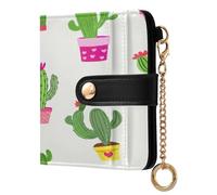 xigua Desert Love Motif Wallet for Women, Small Slim PU Leather Credit Card Wallets RFID Blocking Bifold, Zipper Coin Pocket Purse