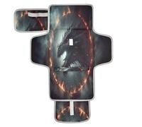 xigua Dragon Dungeon Fire Portable Diaper Changing Pad, Waterproof Baby Changing Mat with Storage Pocket & Built-in Pillow, Foldable Travel Pad, Newborn Gift Set for Boy Girl