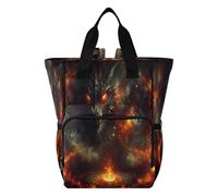xigua Dragon Fire Dungeon Changing Bag Backpack, Waterproof Baby Changing Bag with Stroller Straps & Pacifier Case, Multifunction Large Travel Backpack