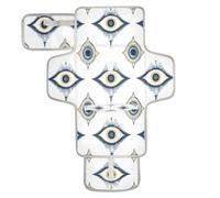 xigua Evil Eyes Portable Diaper Changing Pad, Waterproof Baby Changing Mat with Storage Pocket & Built-in Pillow, Foldable Travel Pad, Newborn Gift Set for Boy Girl