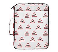 xigua Expandable Filing Folder Bag - Label-Ready Design File Storage Bag with 3-Ring Detachable Binder, 7-Section Accordion Organizer-Triangular Warning Signs