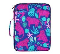 xigua Expandable Filing Folder Bag - Label-Ready Design File Storage Bag with 3-Ring Detachable Binder, 7-Section Accordion Organizer-Pink Tigers