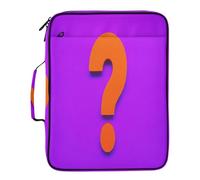 xigua Expandable Filing Folder Bag - Label-Ready Design File Storage Bag with 3-Ring Detachable Binder, 7-Section Accordion Organizer-Orange Question Sign