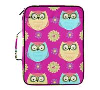 xigua Expandable Filing Folder Bag - Label-Ready Design File Storage Bag with 3-Ring Detachable Binder, 7-Section Accordion Organizer-Colorful Owls